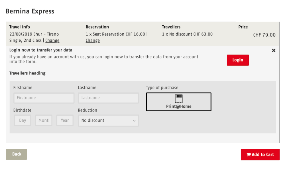 Bernina Express Tickets